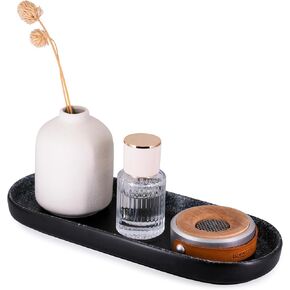 Large Ceramic Bathroom Vanity Tray, 10" Decorative Tray for Countertop, Soap Dispenser Tray for Kitchen Sink, Countertop Organizer for Jewelry, Cosmetics, Candles, Lotion and Perfume (Blue) in Kuwait