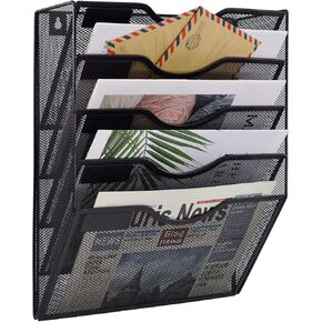Modren Made Wall File Organizer - Durable Hanging Wall File Holder for Office, Home - Space-Saving Wall Mounted Paper Organizer (6 Tiers)