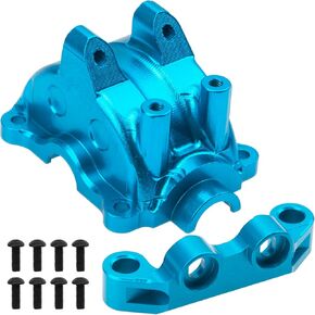 ShareGoo Metal Differential Gearbox Cover Diff Housing Case & Upper Arm Compatible with Tamiya TT02 TT-02D TT-02B TT-02FT 1/10 RC Car (Blue)