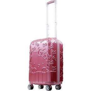 FUL Hello Kitty 22 Inch Carry On Luggage, Molded Hardshell Rolling Suitcase with Spinner Wheels, Blush