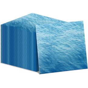 100Pcs Ocean Wave Party Napkins 13 x 13inch Blue Paper Napkins Sea Party Supplies Napkins for Beach Ocean Sea Party Birthday Baby Shower Under the Sea Beach Pool Theme Party