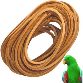 Bonka Bird Toys 2003 Six Pack Leather 48 Inches Long X 1/8 Inch Cord Genuine Natural Leather Lace Strip Craft Part Bird Toy Making Projects Roll Rope Tan Hide
