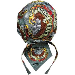 Danbanna Deluxe Eagle Ride The Wind Eagle Black Orange Head Wrap Cap Hat Sweatband
