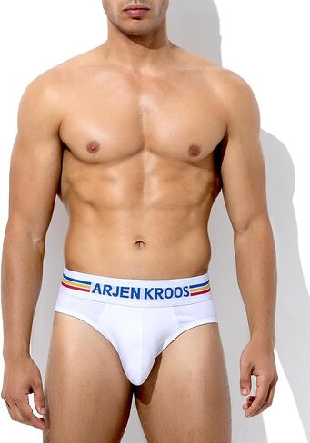 Arjen Kroos Men's Breathable Cotton Briefs Stretch Moisture Wicking Wide Waistband Briefs 4-Pack Underwear in Kuwait