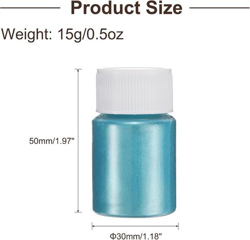 uxcell 15g/0.5oz Mica Powder Natural Resin Epoxy Pigment Powders for Casting Resin, Car Paint, DIY Arts and Crafts, Blue Green in Kuwait