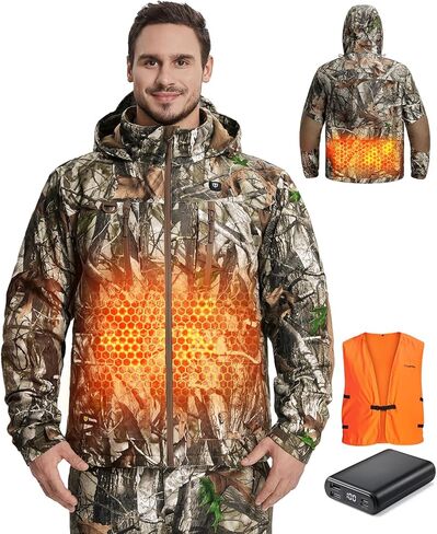 TIDEWE Heated Jacket for Men with Battery Pack, Zippered Back Pocket with Heater (Next Camo G2, Size S-XXXL) in Kuwait