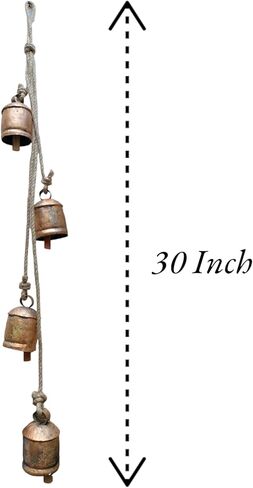 4 قطع أجراس عيد الميلاد المعدنية للديكور الريفي النحاسي الذهبي جرس كبير بقرة معلقة جرس ديكور للتعليق على الحائط in Kuwait