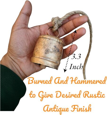 4 قطع أجراس عيد الميلاد المعدنية للديكور الريفي النحاسي الذهبي جرس كبير بقرة معلقة جرس ديكور للتعليق على الحائط in Kuwait