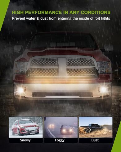 AUTOSAVER88 Fog Lights Compatible with 2009 2010 2011 2012 Dodge Ram 1500 2010 2011 2012 2013 2014 2015 2016 2017 2018 Dodge Ram 2500 3500 Fog Light Replacement,with 12V 42W H10 Bulbs-Clear Lens in Saudi Arabia