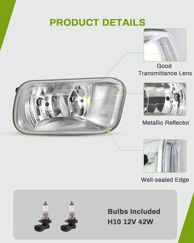 AUTOSAVER88 Fog Lights Compatible with 2009 2010 2011 2012 Dodge Ram 1500 2010 2011 2012 2013 2014 2015 2016 2017 2018 Dodge Ram 2500 3500 Fog Light Replacement,with 12V 42W H10 Bulbs-Clear Lens in Saudi Arabia
