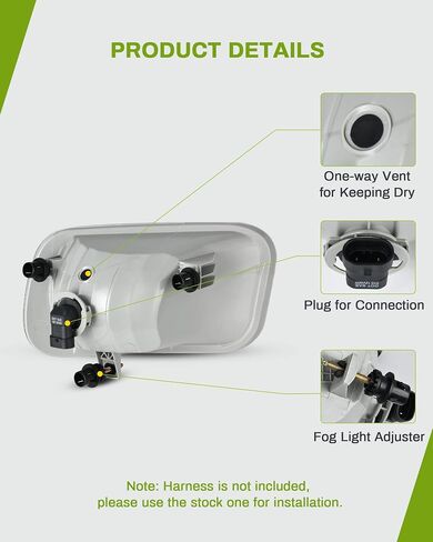 AUTOSAVER88 Fog Lights Compatible with 2009 2010 2011 2012 Dodge Ram 1500 2010 2011 2012 2013 2014 2015 2016 2017 2018 Dodge Ram 2500 3500 Fog Light Replacement,with 12V 42W H10 Bulbs-Clear Lens in Saudi Arabia