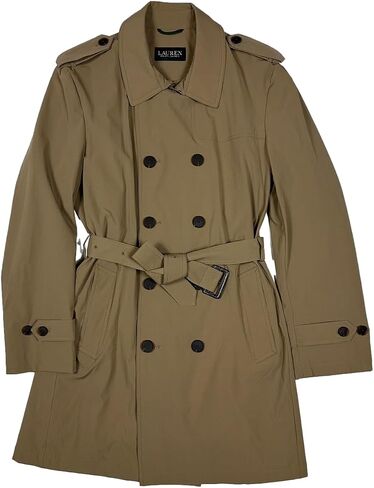معطف مطر رجالي من Lauren Ralph Lauren ذو تصميم كلاسيكي مزدوج الصدر، (X-Large، TAN) in Saudi Arabia
