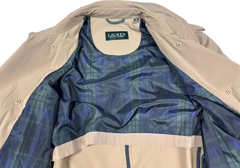 معطف مطر رجالي من Lauren Ralph Lauren ذو تصميم كلاسيكي مزدوج الصدر، (X-Large، TAN) in Saudi Arabia