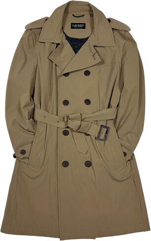 معطف مطر رجالي من Lauren Ralph Lauren ذو تصميم كلاسيكي مزدوج الصدر، (X-Large، TAN) in Saudi Arabia