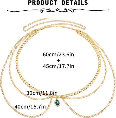 MODRSA Chain Belt Gold Chain Belt Chain Belts for Women Fashion Gold Belt Chain Silver Waist Chain Belt Star Chain Belt Metal Chain Belt Moon Butterfly Rhinestone Chain Belt Layered Waist Belt in Kuwait