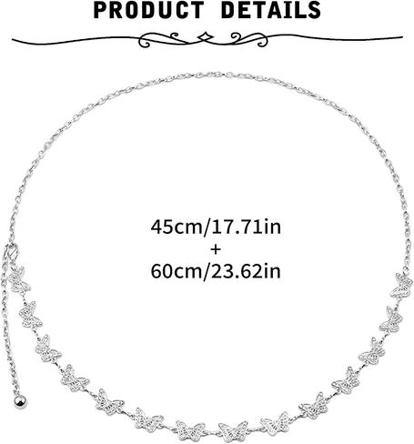 MODRSA Chain Belt Gold Chain Belt Chain Belts for Women Fashion Gold Belt Chain Silver Waist Chain Belt Star Chain Belt Metal Chain Belt Moon Butterfly Rhinestone Chain Belt Layered Waist Belt in Kuwait