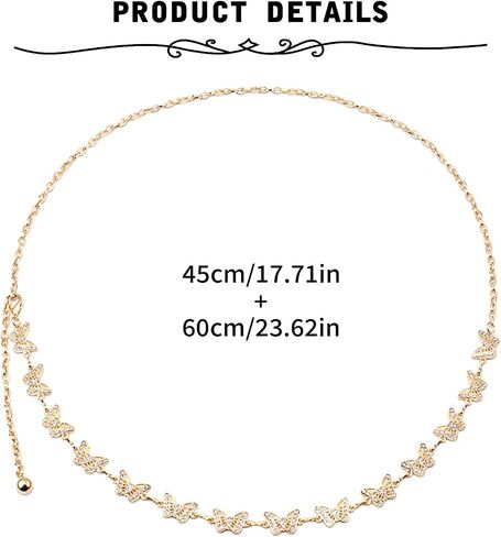 MODRSA Chain Belt Gold Chain Belt Chain Belts for Women Fashion Gold Belt Chain Silver Waist Chain Belt Star Chain Belt Metal Chain Belt Moon Butterfly Rhinestone Chain Belt Layered Waist Belt in Kuwait