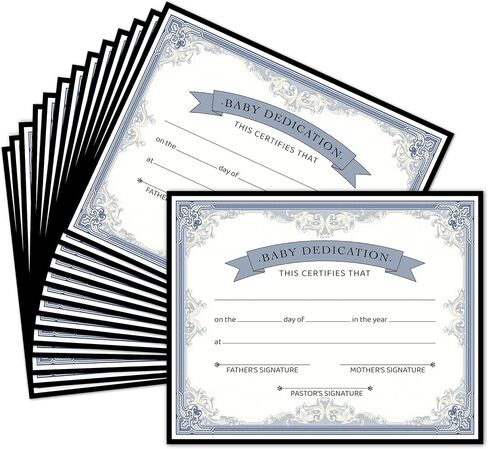 Baby Dedication Certificates, 25 Pcs Baptism Certificates for Church, Christening Recognition Gifts for Boys Girls, Baby Shower Baptism Party Supplies Decorations, 16 in Saudi Arabia