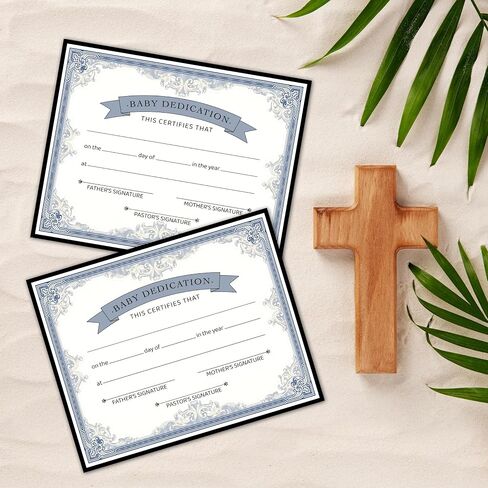 Baby Dedication Certificates, 25 Pcs Baptism Certificates for Church, Christening Recognition Gifts for Boys Girls, Baby Shower Baptism Party Supplies Decorations, 16 in Saudi Arabia