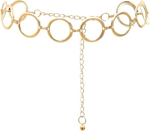 حزام سلسلة أنيق من أميكو للنساء، أحزمة خصر قابلة للتعديل لفساتين الجينز والسراويل والحفلات الموسيقية الريفية in Kuwait