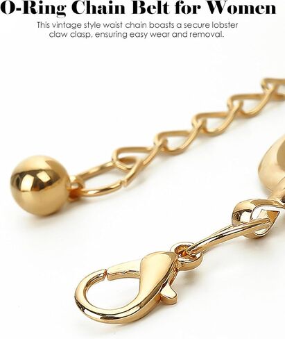 حزام سلسلة أنيق من أميكو للنساء، أحزمة خصر قابلة للتعديل لفساتين الجينز والسراويل والحفلات الموسيقية الريفية in Kuwait