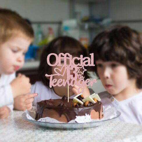 Gyufise 1 Pack Pink Glitter Official Teenager 13 Cake Topper Boys Girls Happy 13th Birthday Cake Decoration Teenager Birthday Party Supplies Cheers to 13 Years Party Supplies in Kuwait