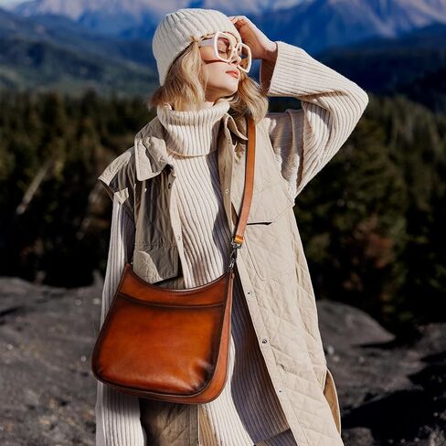 Iswee Crossbody Bags for Women Genuine Leather Purses Vintage Shoulder Handbags Travel Cross Body Bag with Boho Strap in Kuwait