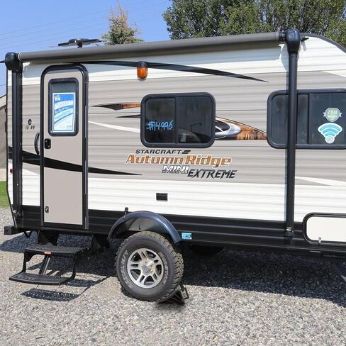 Acrux7 4 قطع من ثقوب العجلات، عوارض عجلات بلاستيكية صلبة مع مقبض إسفين سدادة عجلة RV شديدة التحمل، عوارض عجلات مطاطية سوداء لمركبة RV، مقطورة، العربة، السيارة، الشاحنة، 6.1 × 3.4 × 3.4 بوصة in Kuwait
