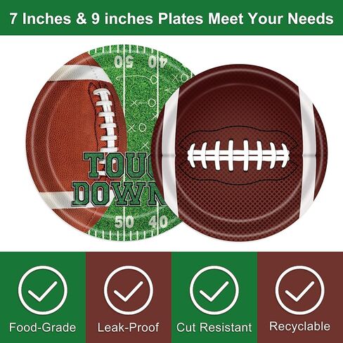 171 قطعة من لوازم حفلات كرة القدم، أطباق ورقية للرجبي، أكواب، مناديل، ملعقة، شوكة، سكاكين، مفرش طاولة، ديكورات حفلات الهبوط، أدوات مائدة لـ 24 ضيفًا للعبة كرة القدم، حفلة سوبر بول، حفلة عيد ميلاد in Kuwait