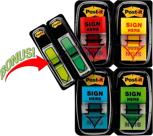 Post-it Flags Arrow Message 1" Page Flags, 200 "Sign Here", 48 Arrow, Four Colors, 248/Pack in Saudi Arabia