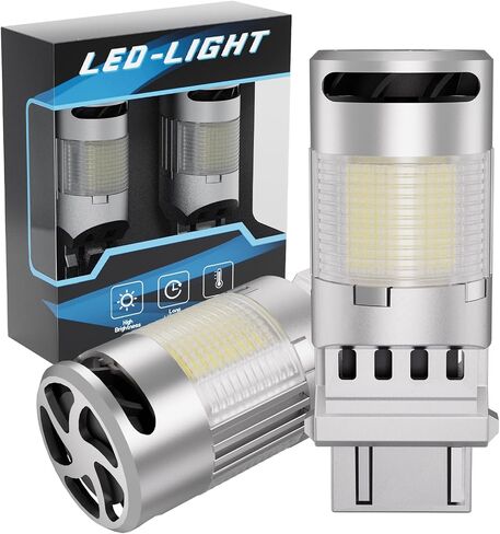 3156 3157 LED Tail Reverse Light Bulb Automotive Backup Light Bulbs, CANBUS Error Free Xenon White with Turbo Fan,Anti Hyper Flash Built-in Resistor Adapter CK&Standard Socket, Pack of 2 in Saudi Arabia