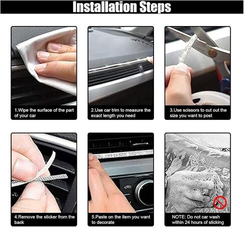 Bling Car Trim Self Adhesive, 16.4Ft DIY Rhinestone Car Accessories for Women, Car Interior Exterior Decoration Dashboard Decorations Rhinestone Door Stickers in Saudi Arabia