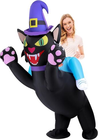 Inflatable Cat Costume, Halloween Blow up Costumes Ride On Cat Costumes, Funny Cosplay Costumes for Kids Womens in Saudi Arabia