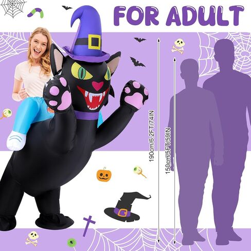 Inflatable Cat Costume, Halloween Blow up Costumes Ride On Cat Costumes, Funny Cosplay Costumes for Kids Womens in Saudi Arabia