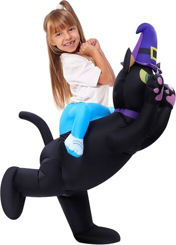 زي القط القابل للنفخ، أزياء الهالوين المنفجرة للركوب على أزياء القطط، أزياء تنكرية مضحكة للأطفال والنساء in Kuwait