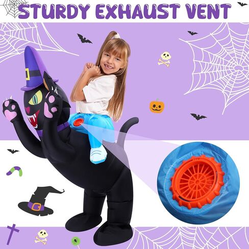 زي القط القابل للنفخ، أزياء الهالوين المنفجرة للركوب على أزياء القطط، أزياء تنكرية مضحكة للأطفال والنساء in Kuwait