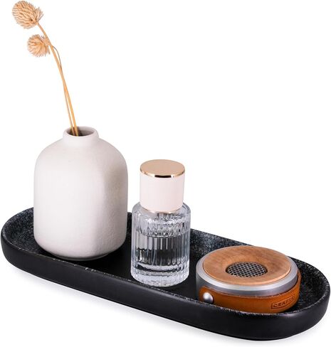 Large Ceramic Bathroom Vanity Tray, 10" Decorative Tray for Countertop, Soap Dispenser Tray for Kitchen Sink, Countertop Organizer for Jewelry, Cosmetics, Candles, Lotion and Perfume (Blue) in Kuwait