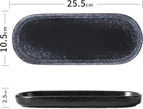 Large Ceramic Bathroom Vanity Tray, 10" Decorative Tray for Countertop, Soap Dispenser Tray for Kitchen Sink, Countertop Organizer for Jewelry, Cosmetics, Candles, Lotion and Perfume (Blue) in Kuwait