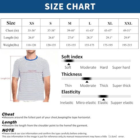 LEDING Mens Shirts Striped Crewneck Short Sleeve Soft Elastic Cotton Basic Pullover Black White Stripe tee Shirt in Saudi Arabia