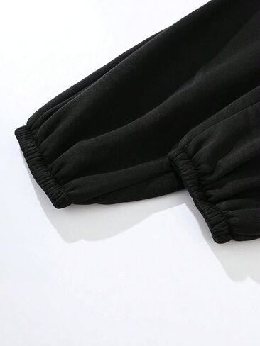 WDIRARA Women's Skeleton Hand Print Elastic Waist Long Jogger Pants Sweatpants in Saudi Arabia