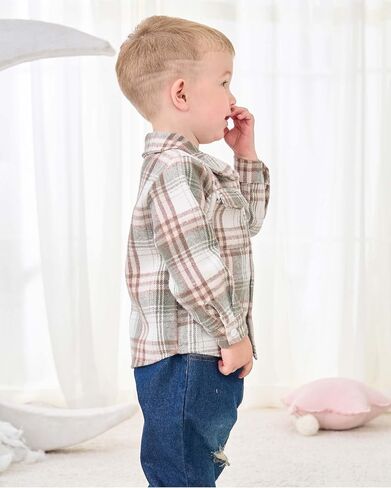 Renotemy Toddler Baby Boy Clothes Outfits Baby Boy Plaid Sweatsuit Jeans Denim Fall Winter Pants Set Toddler Clothes For Boys in Kuwait