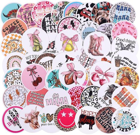 MUBYOK 3inch Pack of 100 Freshie Cardstock Cutouts Round for Car Freshies Supplies,Aroma Beads and Circles Freshies Silicone Molds Accessories, MAMA, Western, Funny Quote, Cow, Smile,Coffee,Bow in Saudi Arabia