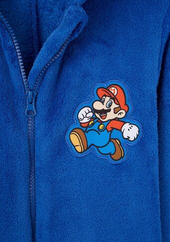 Super Mario Boys Pyjama, Fleece Pyjamas Age 4-15, Gifts for Gamers Boys Teens (Blue, 9-10 Years) in Saudi Arabia