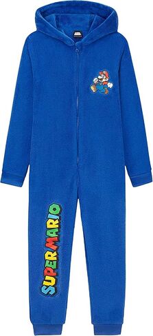 Super Mario Boys Pyjama, Fleece Pyjamas Age 4-15, Gifts for Gamers Boys Teens (Blue, 13-14 Years) in Saudi Arabia