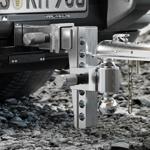 Adjustable Trailer Hitch 6''Drop/Rise Hitch Ball Mount Fits 2''Receiver, 2"&2-5/16" Dual Tow Balls up to 12,500 LBS GTW, Aluminum Tow Hitches with Two Anti-Theft Pins Locks for Truck, Black in Saudi Arabia