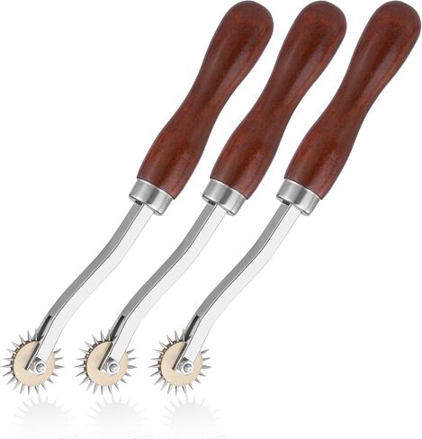 LUNARM 1 PCS Tracing Wheel Sewing Tool - Professional Stitch Marking Spacer, 4mm Leather Needle Point Tracing Wheel with Wooden Handle for Arts and Leather Crafts in Saudi Arabia