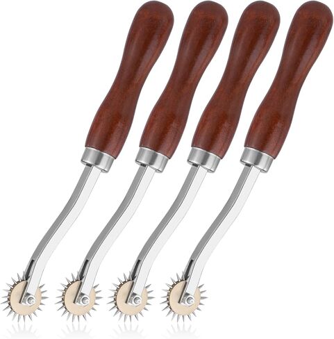 LUNARM 1 PCS Tracing Wheel Sewing Tool - Professional Stitch Marking Spacer, 4mm Leather Needle Point Tracing Wheel with Wooden Handle for Arts and Leather Crafts in Saudi Arabia
