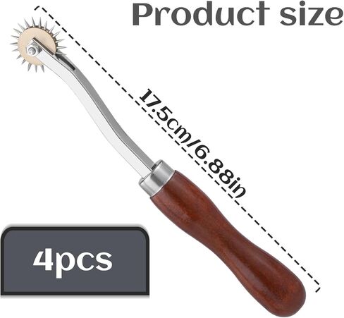 LUNARM 1 PCS Tracing Wheel Sewing Tool - Professional Stitch Marking Spacer, 4mm Leather Needle Point Tracing Wheel with Wooden Handle for Arts and Leather Crafts in Saudi Arabia
