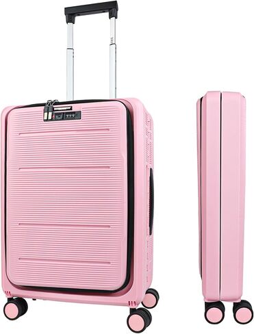 20-Inch Lightweight Collapsible Expandable Carry-On Suitcase – Water and Impact Resistant, Silent Double Spinner Wheels, Airline Approved (Black) in Saudi Arabia