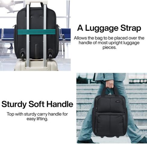 Hanke Softside Underseat Carry On Luggage with Wheels,Travel Luggage Rolling Bag Small Suitcase，Black, Underseater 16-Inch in Saudi Arabia